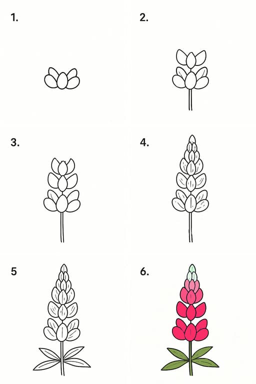 Lupine Easy Drawing Ideas
