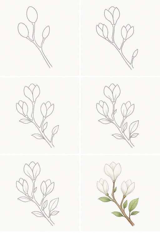Magnolia Branch Drawing Ideas