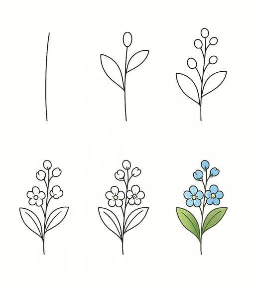 Nice Forget-Me-Not Drawing Ideas
