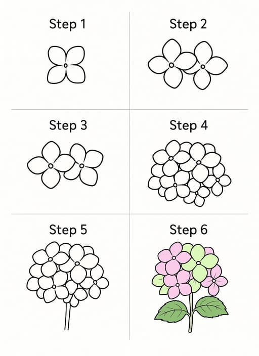 Nice Hydrangea Drawing Ideas