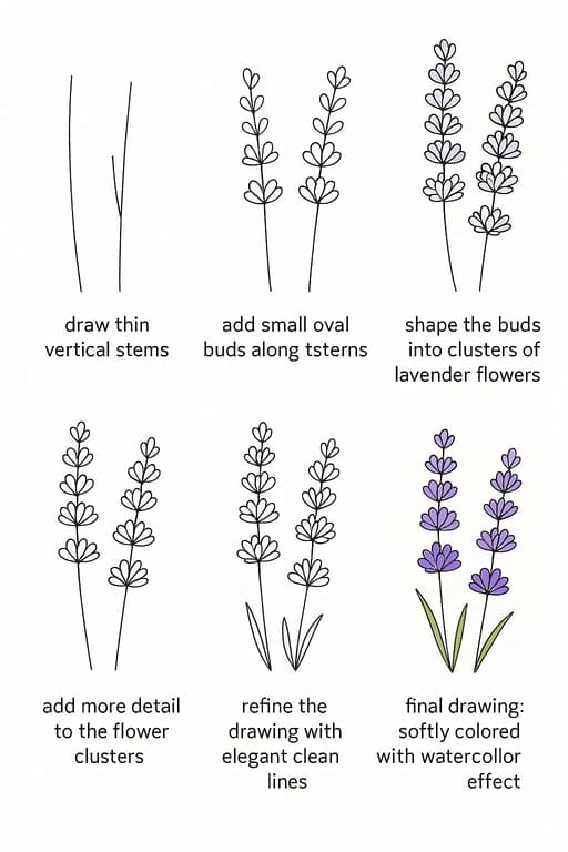 Nice Lavender Drawing Ideas
