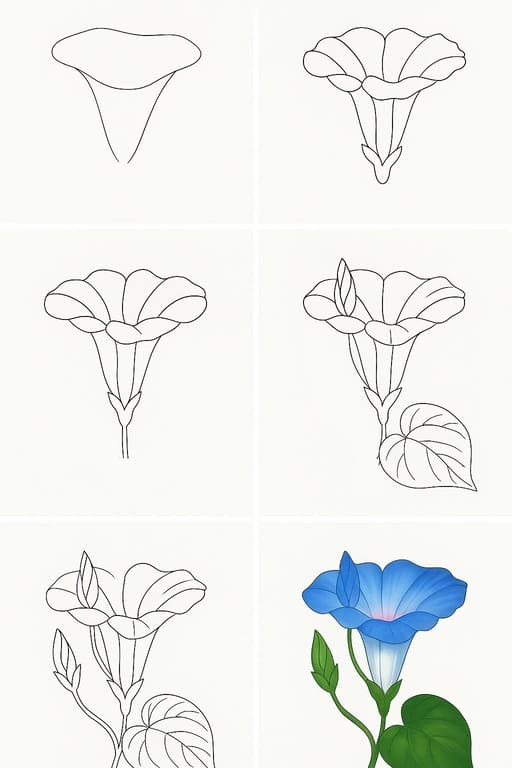 Nice Morning Glory Drawing Ideas