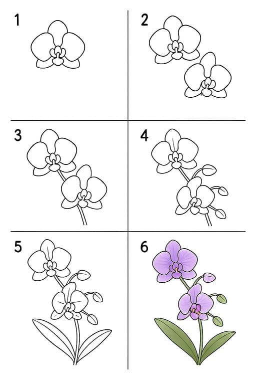 Orchid Image Drawing Ideas