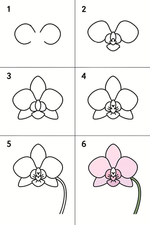 Orchid Picture Drawing Ideas