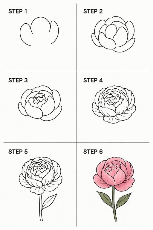 Peony Adorable Drawing Ideas