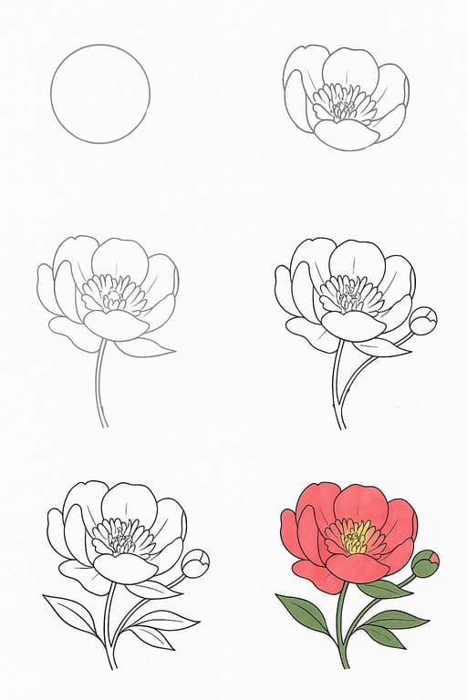 Peony Beautiful Drawing Ideas