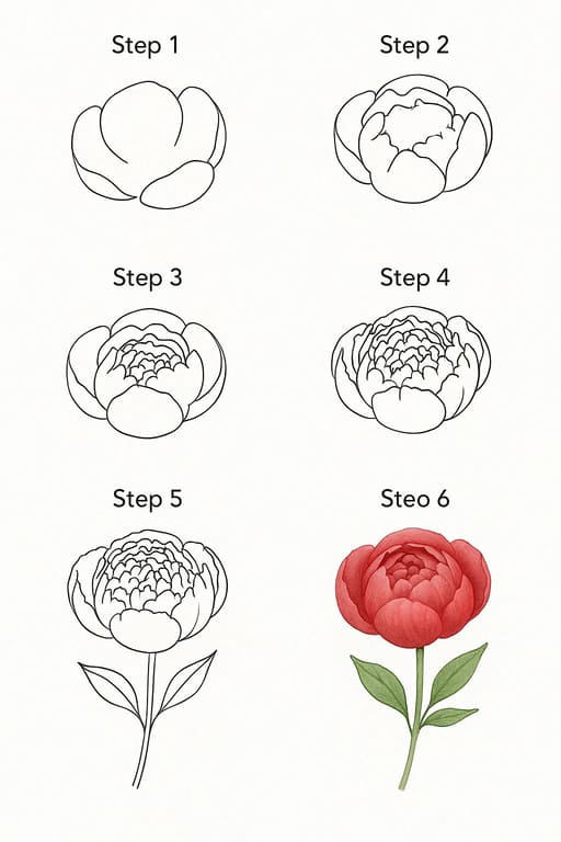 Peony Gorgoeus Drawing Ideas