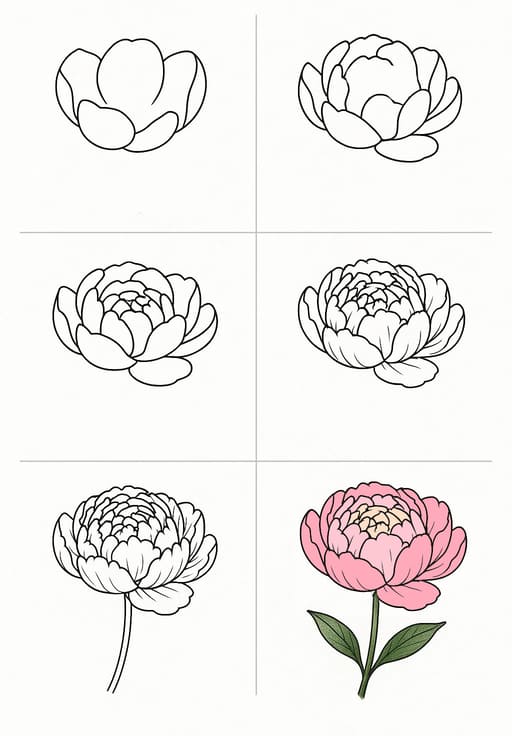 Peony Image Drawing Ideas