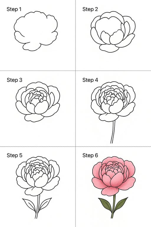 Peony Drawing Ideas