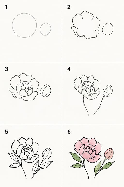 Peony Picture Drawing Ideas