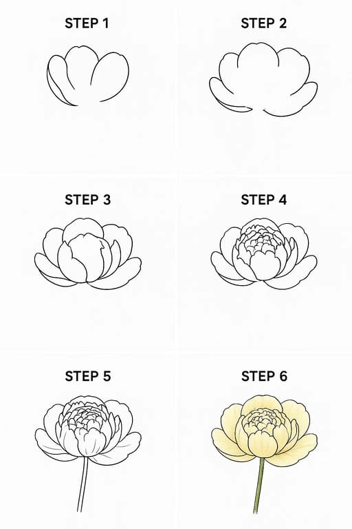 Peony Pretty Drawing Ideas