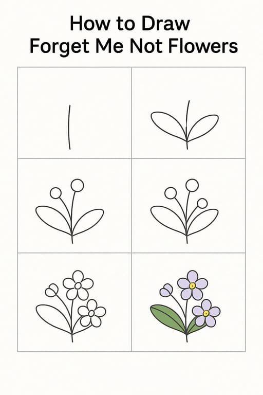 Pretty Forget-Me-Not Drawing Ideas