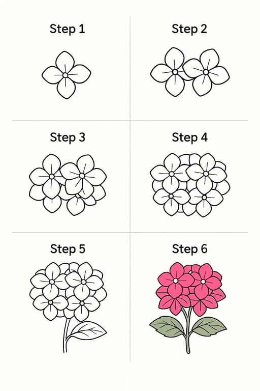 Pretty Hydrangea Drawing Ideas