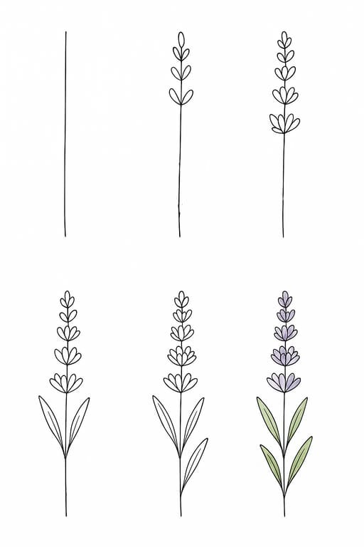 Pretty Lavender Drawing Ideas