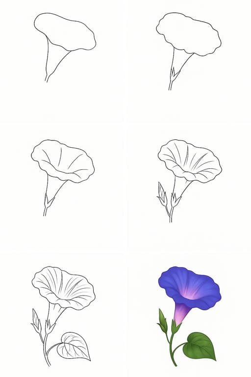 Pretty Morning Glory Drawing Ideas