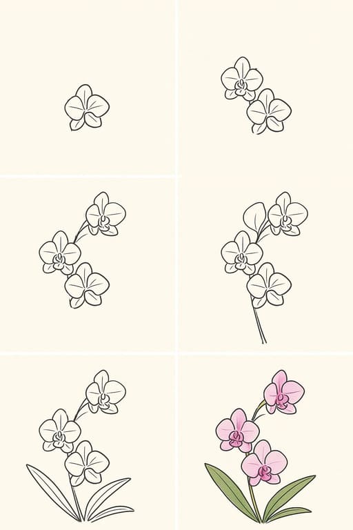 Pretty Orchid Drawing Ideas