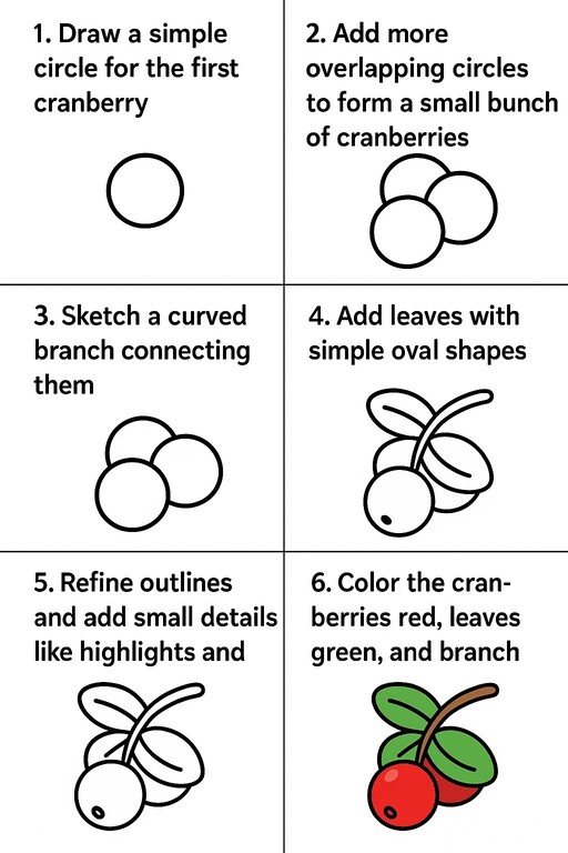 Red Cranberries Drawing Ideas