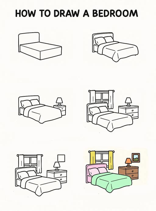 Simple Bedroom Drawing Ideas