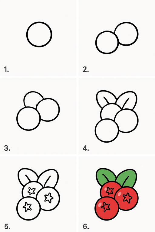 Simple Cranberry Drawing Ideas