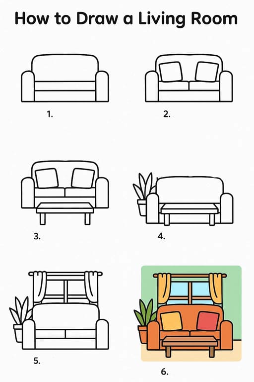 Simple Living Room Drawing Ideas