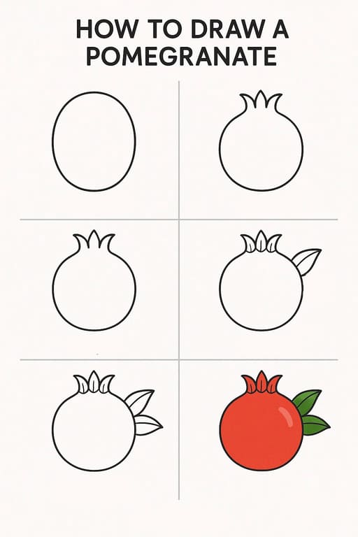 Simple Pomegranate Drawing Ideas
