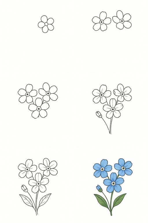 Forget-Me-Not Drawing Ideas