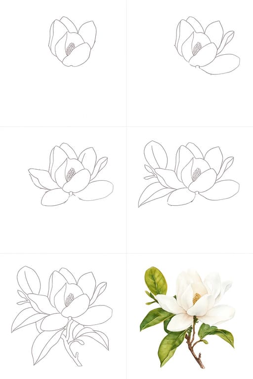 Stunning Magnolia Drawing Ideas