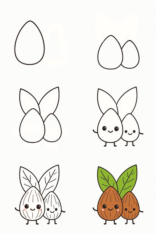Two Almonds Drawing Ideas