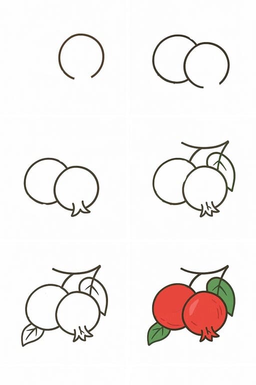 Two Pomegranates Drawing Ideas