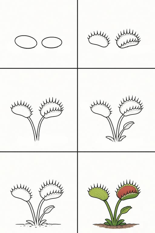 Two Venus Flytraps Drawing Ideas