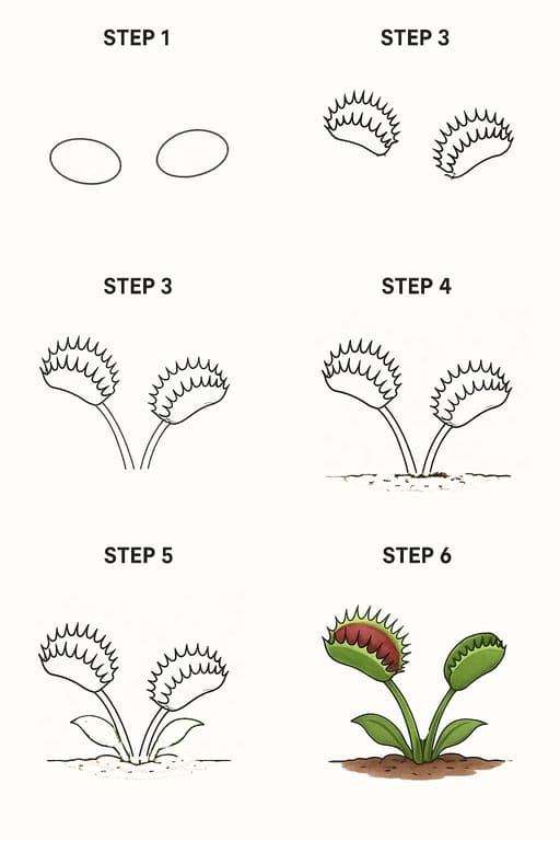 Venus Flytrap Plant Drawing Ideas