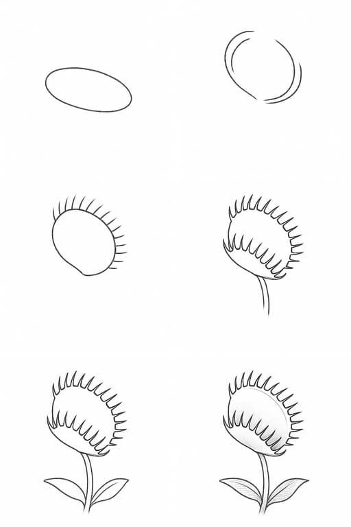 Venus Flytrap Sketching Drawing Ideas