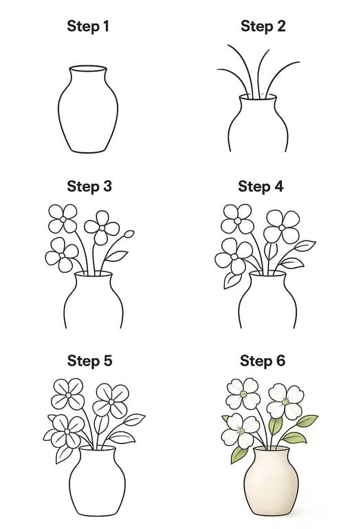 A Dogwood Flower Vase Drawing Ideas