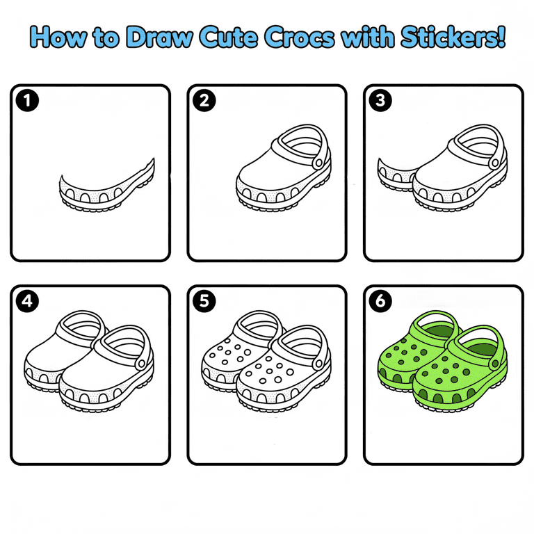 A pair of Crocs Drawing Ideas