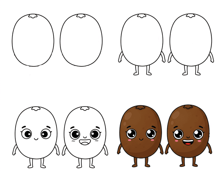 Adorable Kiwis Drawing Ideas