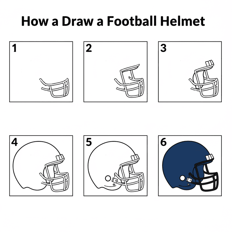 Basic Football Helmet Drawing Ideas