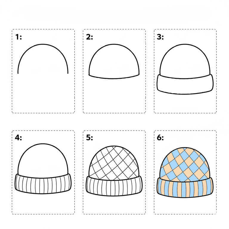 Beanie For Kids Drawing Ideas