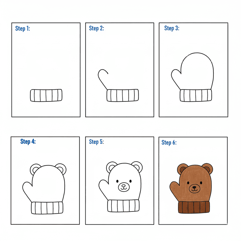 Bear Mitten Drawing Ideas