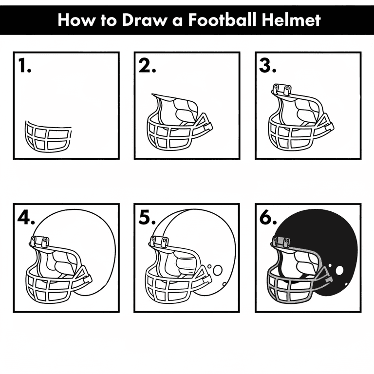 Black Football Helmet Drawing Ideas