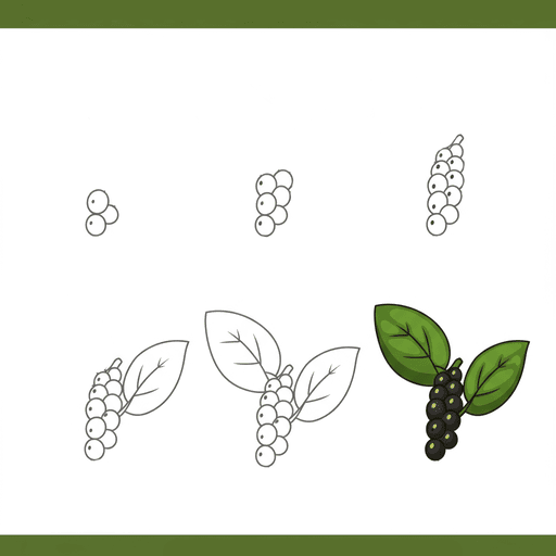 Black Pepper Branch Drawing Ideas