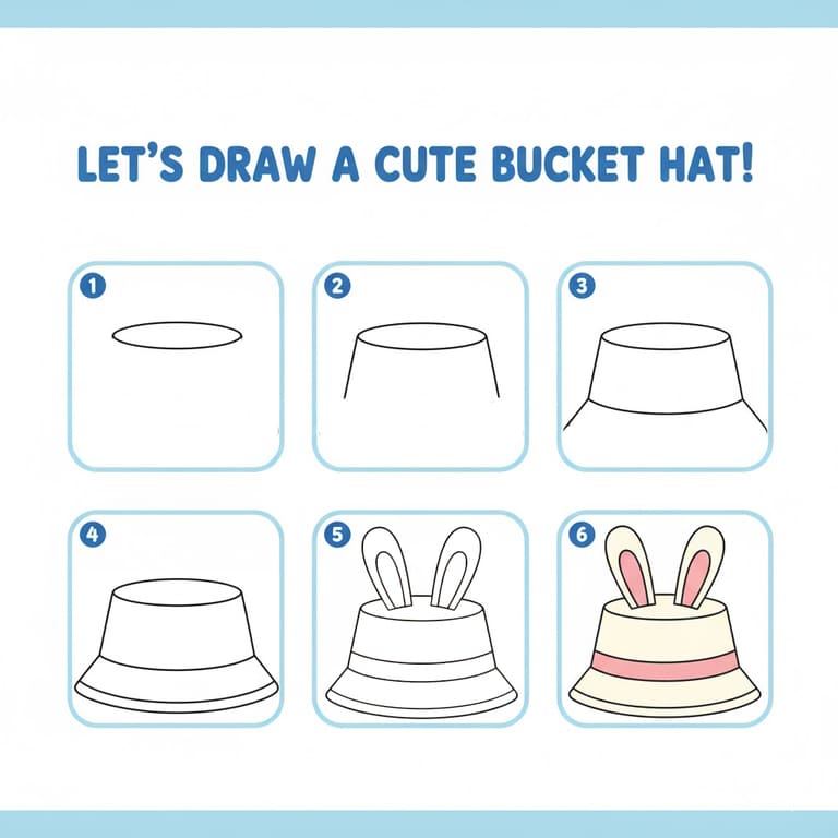 Bunny Ear Bucket Hat Drawing Ideas