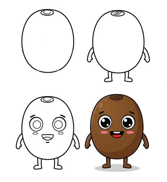 Cartoon Kiwi Drawing Ideas