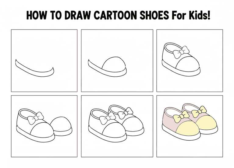 Cartoon Shoes For Babies Drawing Ideas