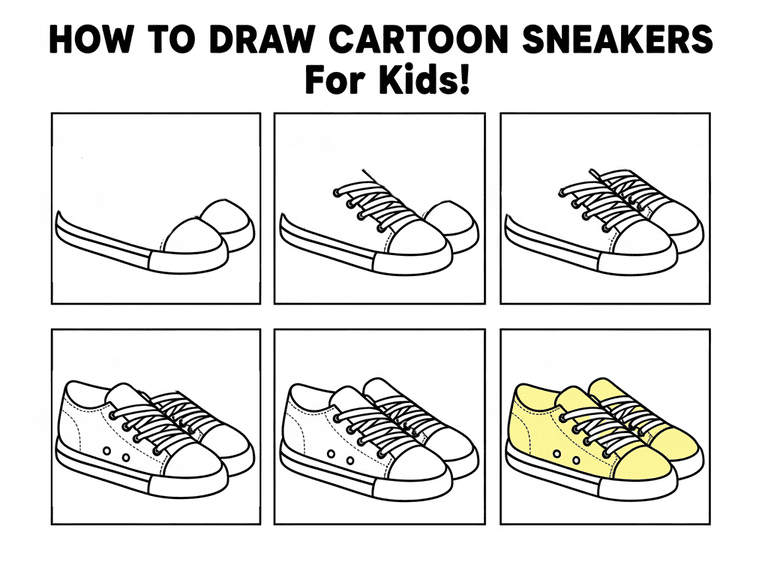 Cartoon Sneakers Drawing Ideas