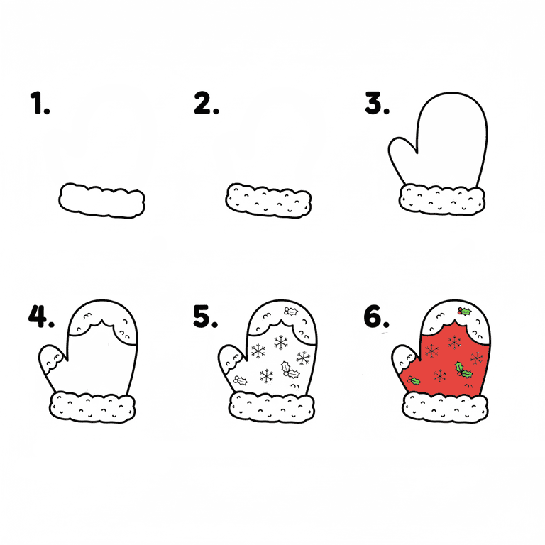Christmas Mitten Drawing Ideas