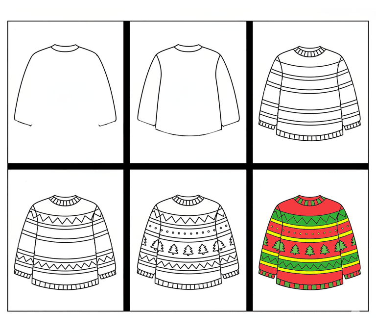 Christmas Sweater Drawing Ideas