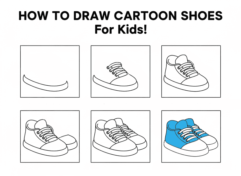 Colorful Cartoon Shoe Drawing Ideas