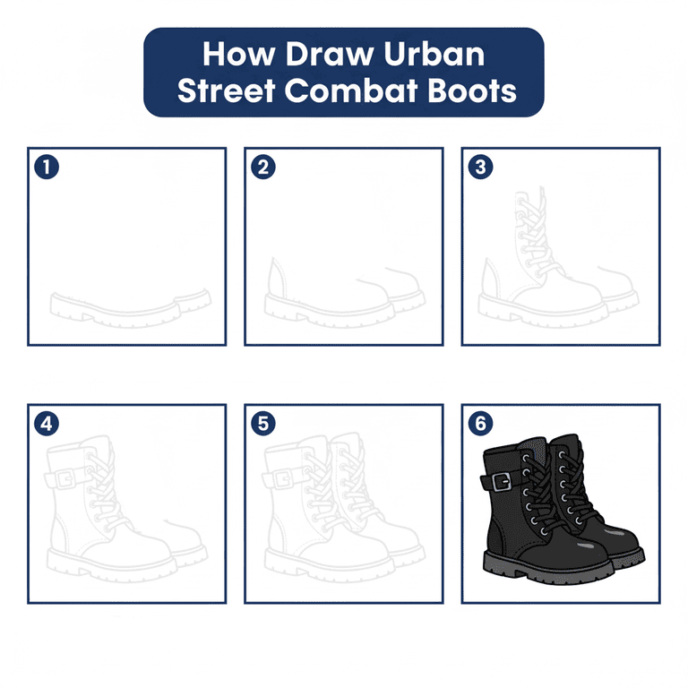 Cool Combat Boots Drawing Ideas