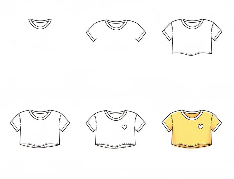 Crop Top T-Shirt Drawing Ideas