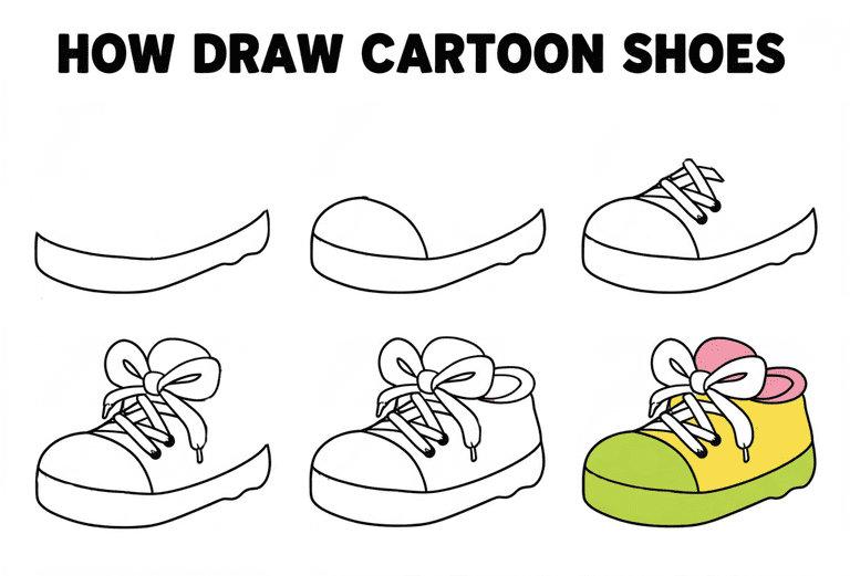 Cute Cartoon Shoe Drawing Ideas